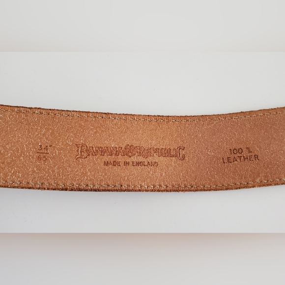 Vintage 80's Banana Republic Save-The-Tigers Leather Bone Belt Women's Sz 34" - Picture 11 of 14